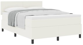 vidaXL Κρεβάτι Box Spring με Στρώμα Κρέμα 160x200 cm Ύφασμα βελούδου