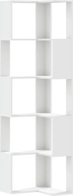 vidaXL Βιβλιοθήκη Γωνιακή 5 Επ. Λευκή 50x50x179εκ Επεξ. Ξύλο