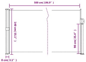 Σκίαστρο Πλαϊνό Συρόμενο Μπλε 140 x 500 εκ. - Μπλε