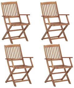 vidaXL Καρέκλες Κήπου Πτυσσόμενες 4 τεμ. από Μασίφ Ξύλο Ακακίας