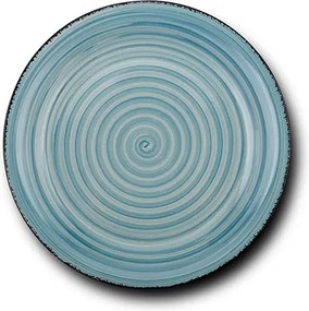 Πιάτο Ρηχό Stoneware "Lines Faded Blue" 27cm