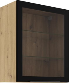Κρεμαστή βιτρίνα Universal 60 GS 72 1F-Φυσικό – Μαύρο