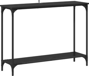 vidaXL Τραπέζι κονσόλας με ράφι Μαύρη δρυς 101 x 30.5 x 75 εκ