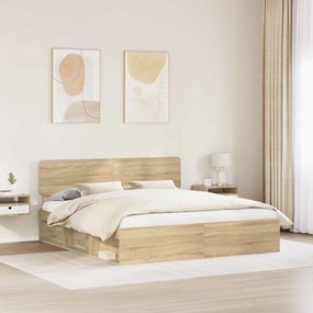 vidaXL Σκελετός Κρεβατιού Sonoma Δρυς 200 x 200 cm