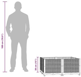 vidaXL Ζαρντινιέρα 80 x 80 x 38 εκ. από Πολυπροπυλένιο