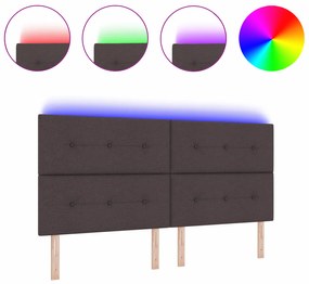 vidaXL LED Κεφαλίνη Σκούρο Καφέ 100 εκ Υφάσματος