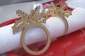 Intra απο ξύλο plywood 3mm-4mm πάχος Χριστουγεννιάτικα δαχτυλίδια χαρτοπετσέτας | Εορταστικό δείπνο Δίασταση 15x15 cm INTRAFABR-107814314