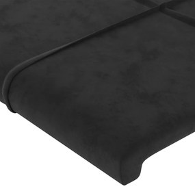 Πλαίσιο Κρεβατιού με Κεφαλάρι Μαύρο 200x200 εκ. Βελούδινο - Μαύρο
