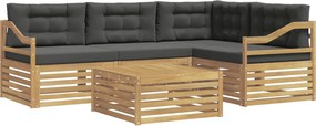 vidaXL Σειρά Καναπέ Εξωτερικού 5 pcs Άσπρο και Ανθρακί Πολυεστέρας