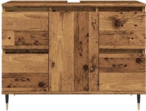 vidaXL Ντουλάπι Μπάνιου Παλαιό Ξύλο 80x33x60εκ. από Επεξεργασμένο Ξύλο