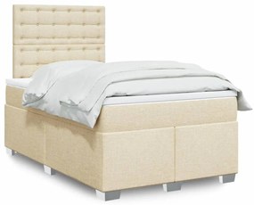 ΚΡΕΒΑΤΙ BOXSPRING ΜΕ ΣΤΡΩΜΑ ΚΡΕΜ 120X190 ΕΚ. ΥΦΑΣΜΑΤΙΝΟ 3292746