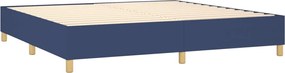 vidaXL Κρεβάτι Boxspring με Στρώμα Μπλε 200x200 εκ. Υφασμάτινο