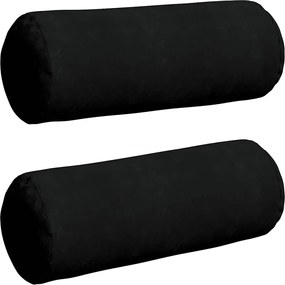 vidaXL Μαξιλάρια Στήριγμα 2 pcs Μαύρο Ø 25 x 70 cm Ύφασμα Μικροΐνας