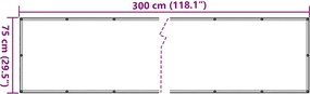 vidaXL Περίφραξη Μπαλκονιού Προστατευτική Λευκή 300x75 εκ. από PVC