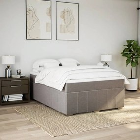 vidaXL Κρεβάτι Boxspring με Στρώμα Taupe 140x190 εκ. Υφασμάτινο