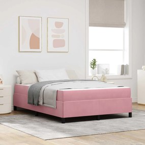 vidaXL Σκελετός Κρεβατιού Ροζ 160 x 200 cm ύφασμα