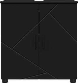vidaXL Ντουλάπι Μπάνιου Μαύρο 61 x 35 x 64 εκ.