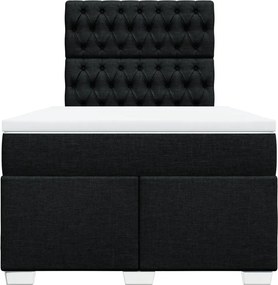 vidaXL Κρεβάτι Boxspring με Στρώμα Μαύρο 120x200 εκ. Υφασμάτινο