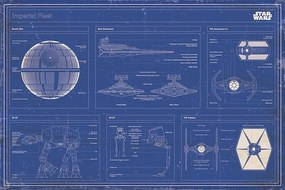 Αφίσα Star Wars - Imperial Fleet Blueprint, (91.5 x 61 cm)