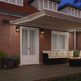 vidaXL Αναδιπλούμενη τέντα Μπεζ 500 x 350 εκ Ύφασμα και αλουμίνιο