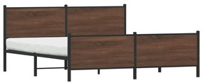 vidaXL Σκελετός Κρεβ. Χωρίς Στρώμα Καφέ Δρυς 200x200 εκ. Μεταλλικό