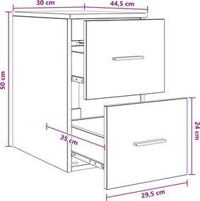 vidaXL Ντουλάπι Μπάνιου Ενδιάμεσο Artisan Δρυς 30 x 44,5 x 50 εκ.