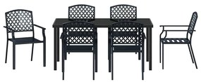 vidaXL Σέτ φαγητού για κήπο 7 pcs Ανθρακί Χάλυβας με επίστρωση πούδρας