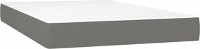 vidaXL Κρεβάτι Boxspring με Στρώμα &amp; LED Σκ.Γκρι 120x190εκ. Υφασμάτινο