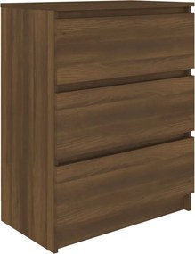 vidaXL Συρταριέρα Καφέ Δρυς 60 x 35 x 76 εκ. Επεξεργασμένο Ξύλο