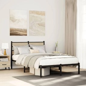 Σκελετός Κρεβ. Χωρίς Στρώμα Sonoma Δρυς 120x200 εκ. Μεταλλικό - Καφέ