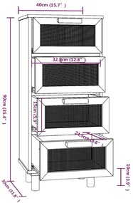 ΣΥΡΤΑΡΙΕΡΑ ΚΑΦΕ 40 X 30 X 90 ΕΚ. ΜΑΣΙΦ ΠΕΥΚΟ &amp; ΦΥΣΙΚΟ ΡΑΤΑΝ 345644