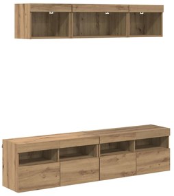 Μονάδες Τοίχου ΤV με LED Επιτοίχιο 5 pcs Artisan Oak 80 x 30 x 40 εκ