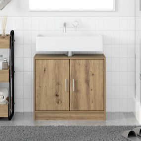 vidaXL ντουλάπι νιπτήρα ξύλο δρυός 63x29x55 εκ. επεξεργασμένο ξύλο