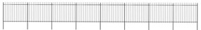 Κάγκελα Περίφραξης με Λόγχες Μαύρα 13,6 x 1,5 μ. από Χάλυβα