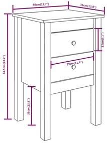 ΚΟΜΟΔΙΝΟ ΚΑΦΕ ΜΕΛΙ 40 X 35 X 61,5 ΕΚ. ΑΠΟ ΜΑΣΙΦ ΞΥΛΟ ΠΕΥΚΟΥ 813695