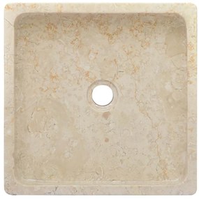 vidaXL Νιπτήρας Κρεμ 40 x 40 x 10 εκ. Μαρμάρινος