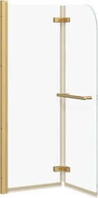 vidaXL Καλυμμα Ντους Διαφανές και Χρυσό 95 x 140 cm