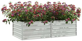 vidaXL Ζαρντινιέρα Υπερυψωμένη Ασημί 160x80x45 εκ. Γαλβανισμ. Χάλυβας
