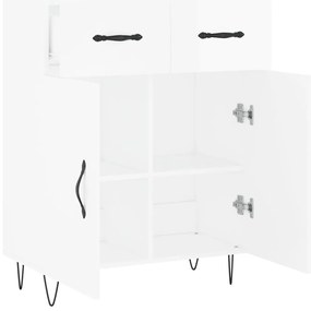 vidaXL Ντουλάπι Γυαλιστερό Λευκό 69,5x34x90 εκ. Επεξεργασμένο Ξύλο