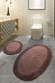 Bathmat Set (2 Pieces) Piante Oval - Brown Multicolor