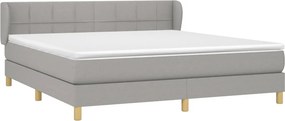 vidaXL Κρεβάτι Boxspring με Στρώμα Αν. Πράσινο 160x200εκ Υφασμάτινο