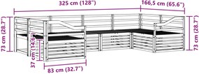 vidaXL Σειρά Καναπέ Εξωτερικού 6 pcs Φυσικό