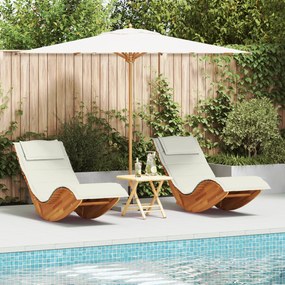 vidaXL Ξαπλώστρα 2 pcs Καφέ 60 x 154 x 74εκ Μασίφ ξύλο ακακίας