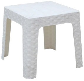 Τραπέζι Monaco PP rattan λευκό 42x42x42εκ