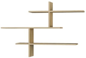 Ραφιέρα τοίχου Leo Megapap χρώμα φυσικό οξιάς 123x22x80εκ.