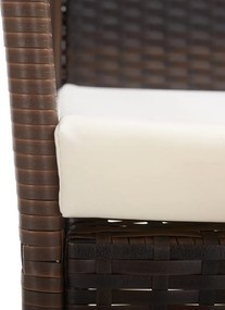 vidaXL Πολυθρόνες Εξωτερ. Χώρου 2 τεμ. Καφέ Συνθ. Ρατάν με Μαξιλάρια