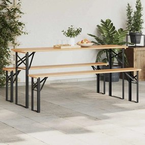 vidaXL Πόδι Τραπέζι Μπύρας 2 τμχ. Μαύρο 39 x 3 x 75 εκ
