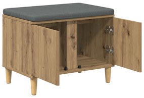 vidaXL Παγκάκι Χαλωρίου με μαξιλάρι Τεχνίτικη Δρυς 60 x 38 x 46 εκ