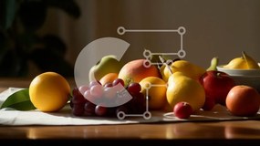 Σετ των 2 Intra Συλλεκτικό Ξύλινο Παζλ Plywood 4mm - Διάφορα φρούτα σε ένα τραπέζι Σε Ξύλινο Κουτί - Διαστάσεις: 10x10 cm – 25 κομμάτια