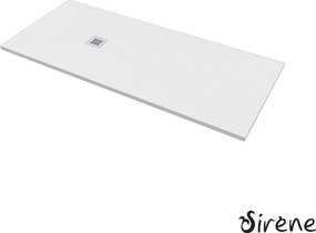 Sirene Slate 80x180 S18080 Λευκό Ματ - Παραλληλόγραμμη ντουζιέρα μαρμάρινη